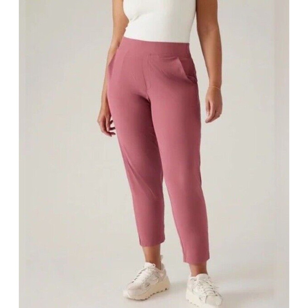 Athleta Brooklyn Heights Ankle Pants Womens 22 Mauve Travel Stretch  Pull On